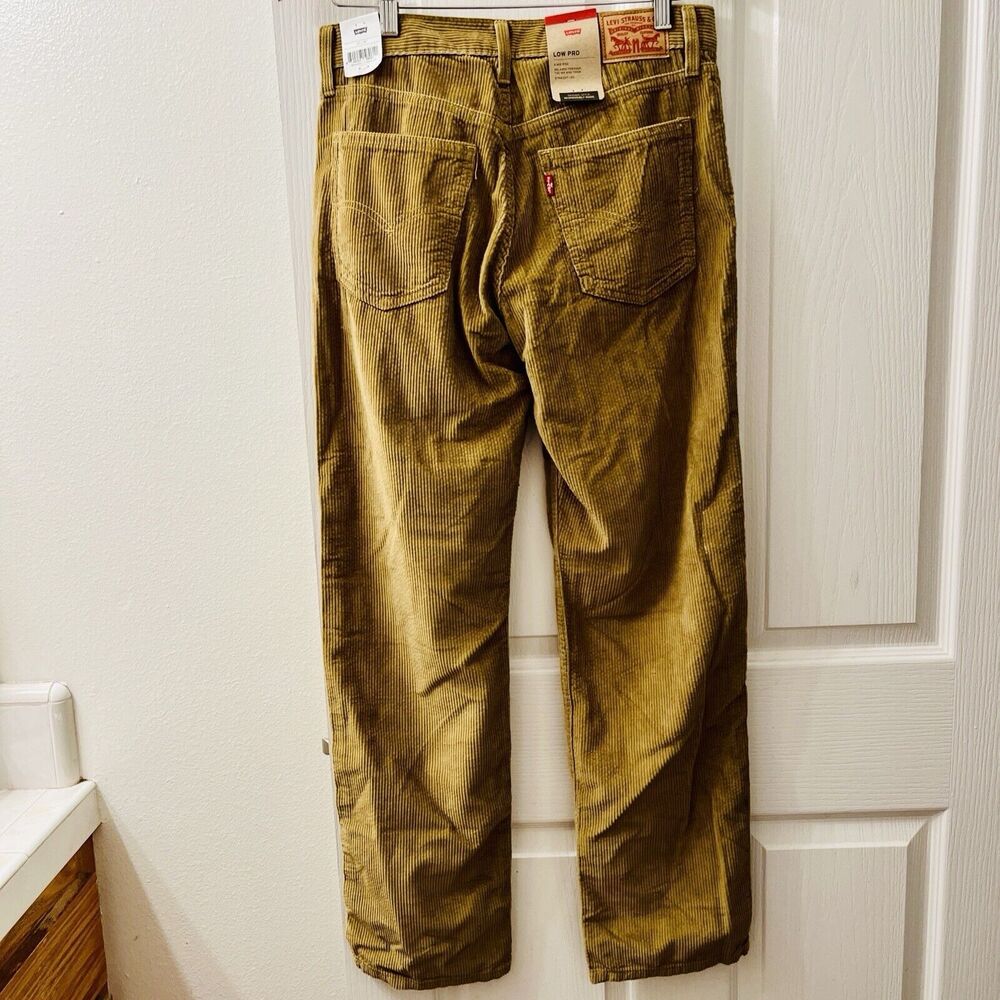 Levis Low Pro Thick Corduroy Pants Women 27 X 30 Golden Brown Relaxed Straight - Picture 3 of 9